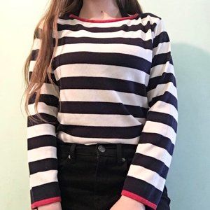Color block Trim Stripped Sweater